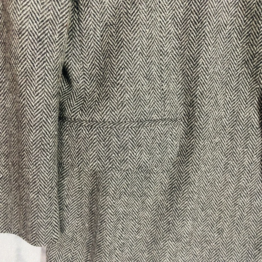 Towncraft Blazer Mens 44R Grey Herringbone Tweed Wool Two Button Sport Coat